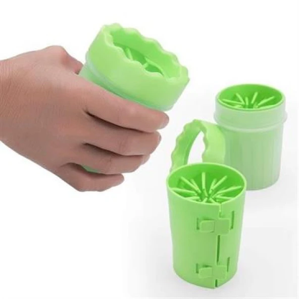 BUFFER® Silikon Jel Fırçalı Kedi Köpek Pati Ayak Yıkama Temizleme Kovası (Küçük) - 5