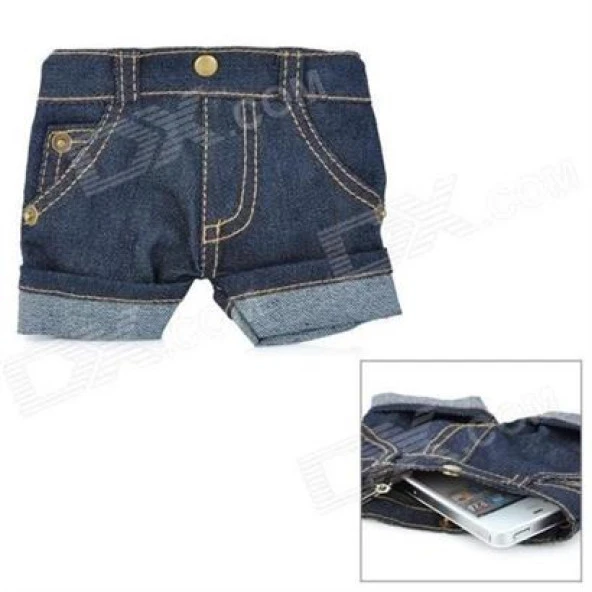 BUFFER® Jean Short Telefon Kılıfı ve Cüzdan - 3