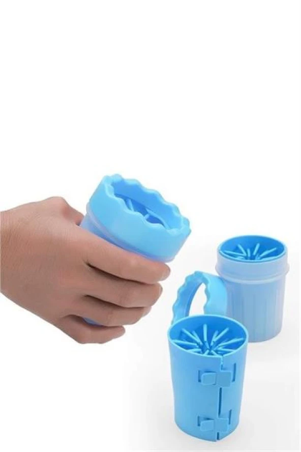 BUFFER® Silikon Jel Fırçalı Kedi Köpek Pati Ayak Yıkama Temizleme Kovası (Küçük) - 9