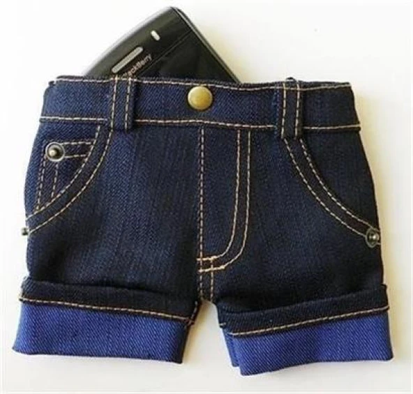 BUFFER® Jean Short Telefon Kılıfı ve Cüzdan - 4
