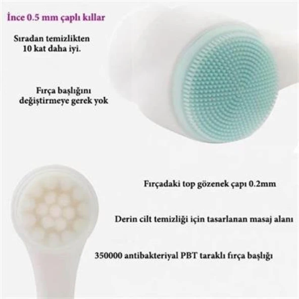 BUFFER® 2li Set Çift Taraflı Cilt Temizleme Fırçası ve Yeşim Taşı Çift Taraflı Cilt Masaj Aleti - 5