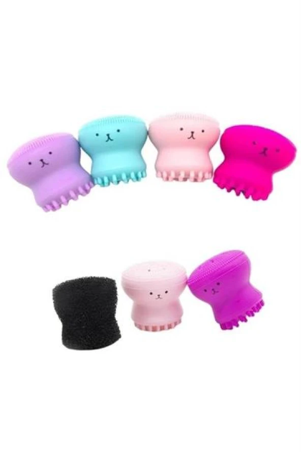 BUFFER® Peeling Etkili Mini El Yüz Cilt Temizleme Fırçası Silikon Temizlenmesi Kolay Siyah Nokta Gi - 4