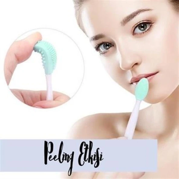 BUFFER® 2 Adet Dudak Fırçası Peeling Etkili Gözenek Siyah Nokta Temizleyici Akne Giderici Çift Yönl - 4