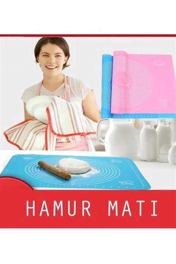 BUFFER® 40*50 cm Silikon Ölçekli Kullanımı Kolay Hamur Açma Matı Ekmek Mantı Makarna Hamuru Yoğurma - 12