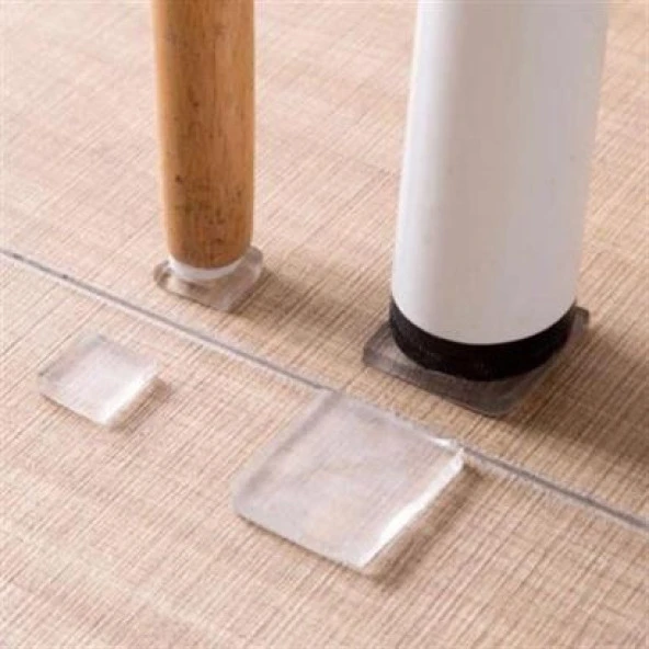 BUFFER® 4 Adet Silikon Şeffaf Koltuk Mobilya Masa Beyaz Eşya Yazıcı Koruyucu Kaydırmaz  Dayanıklı Pe - 4