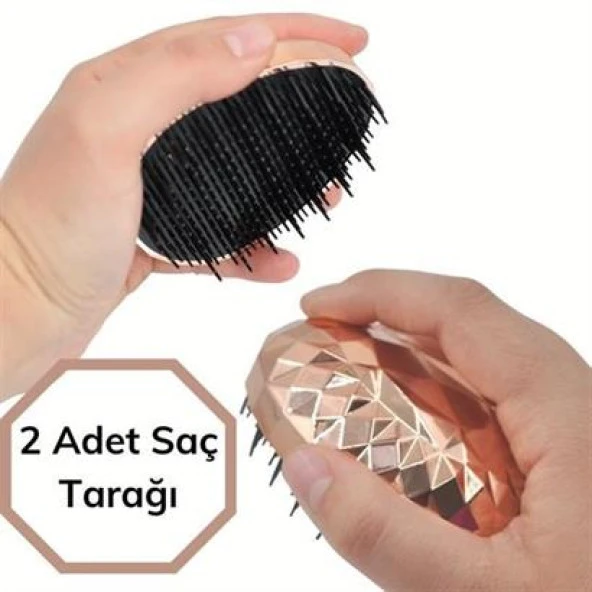 BUFFER® Rose Gold Saç Düzleştirici Tarak Geniş Aralıklı Her Saç Tipine Uygun Fırçalı Saç Düzleştiric - 11