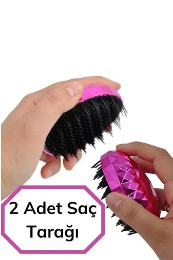 BUFFER® Neon Pembe Düzleştirici Tarak Geniş Aralıklı Her Saç Tipine Uygun Fırçalı Saç Düzleştirici - 12