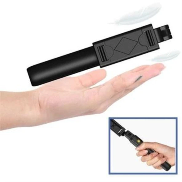BUFFER® Sabitlenebilir Cep Telefon Tutucu  Ayarlanabilir Taşınabilir 3 Ayaklı Tripod Selfie Çubuğu - 2
