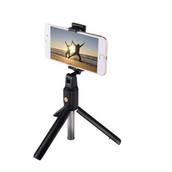 BUFFER® Sabitlenebilir Cep Telefon Tutucu  Ayarlanabilir Taşınabilir 3 Ayaklı Tripod Selfie Çubuğu - 5