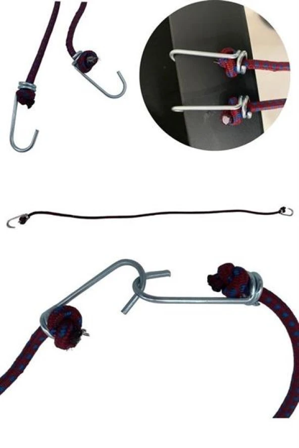 BUFFER® Bisiklet Araba Motosiklet Kancalı Bagaj Gergi Lastiği Sabitleme - 5