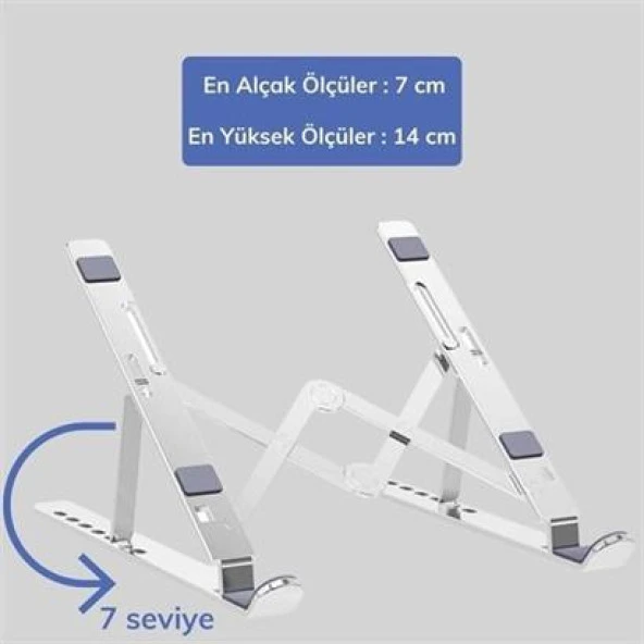 BUFFER® Ayarlanabilir Dizüstü Destek Tabanı Tamamen Katlanabilir Taşınabilir Laptop Yükseltici - 2
