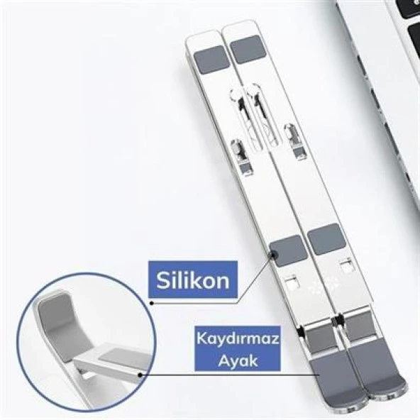 BUFFER® Ayarlanabilir Dizüstü Destek Tabanı Tamamen Katlanabilir Taşınabilir Laptop Yükseltici - 3