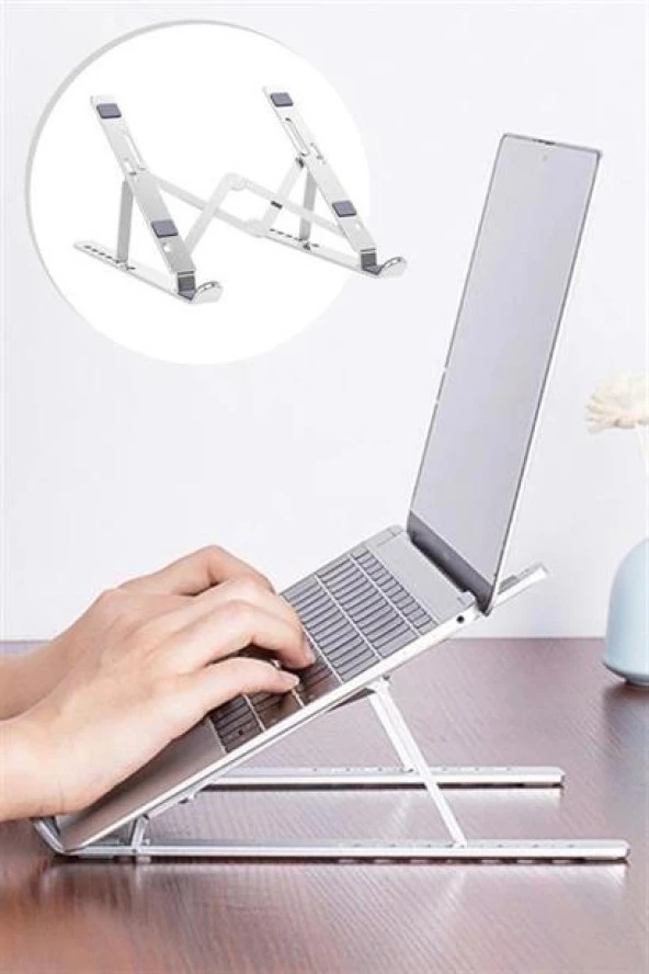 BUFFER® Ayarlanabilir Dizüstü Destek Tabanı Tamamen Katlanabilir Taşınabilir Laptop Yükseltici - 7