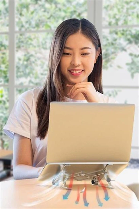 BUFFER® Ayarlanabilir Dizüstü Destek Tabanı Tamamen Katlanabilir Taşınabilir Laptop Yükseltici - 8