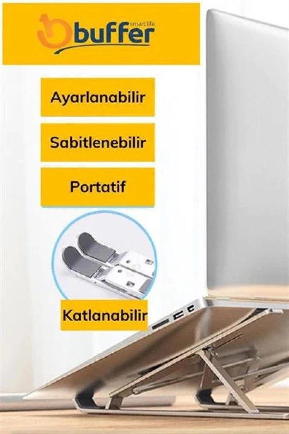 BUFFER® Ayarlanabilir Dizüstü Destek Tabanı Tamamen Katlanabilir Taşınabilir Laptop Yükseltici - 11