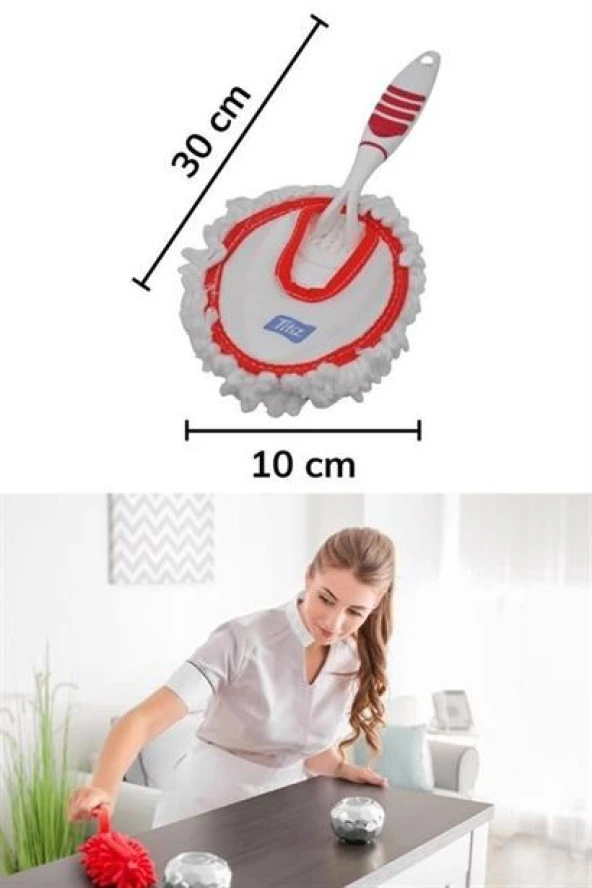 BUFFER® Mikrofiber Duster Toz Leke Kir Alıcı Temizleyici Tutacaklı Temizlik Bezi Aparatı Malzemesi - 3