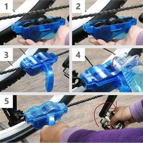 BUFFER® Bisiklet Zincir Dişlisi Koruyucu Pas Sökücü Temizleme Fırçası Aparatı Bakım Seti 4 Parça - 3