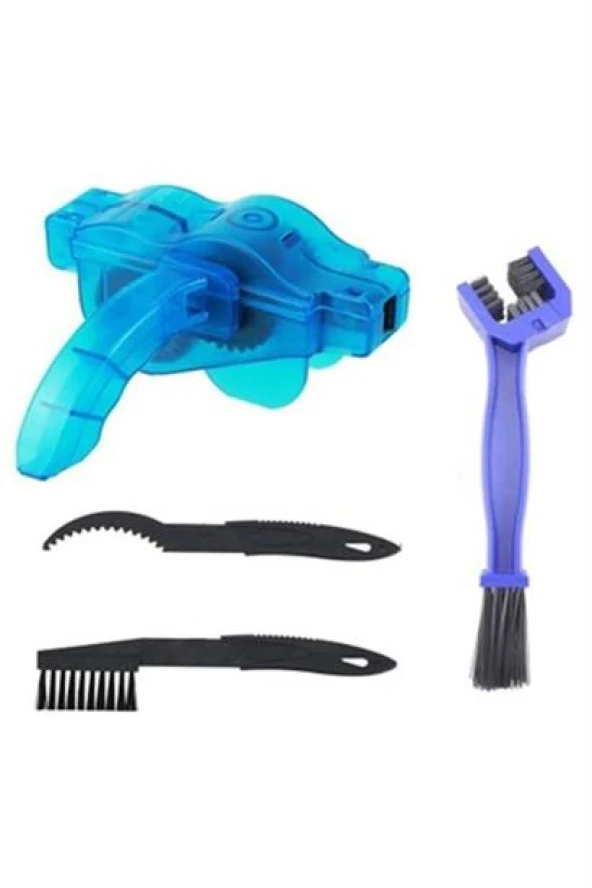 BUFFER® Bisiklet Zincir Dişlisi Koruyucu Pas Sökücü Temizleme Fırçası Aparatı Bakım Seti 4 Parça - 7