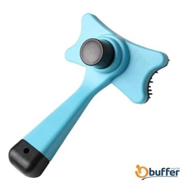 BUFFER® Evcil Hayvan Kedi Köpek Tüy Toplayıcı Otomatik Tuşlu Pet Tarak - 3