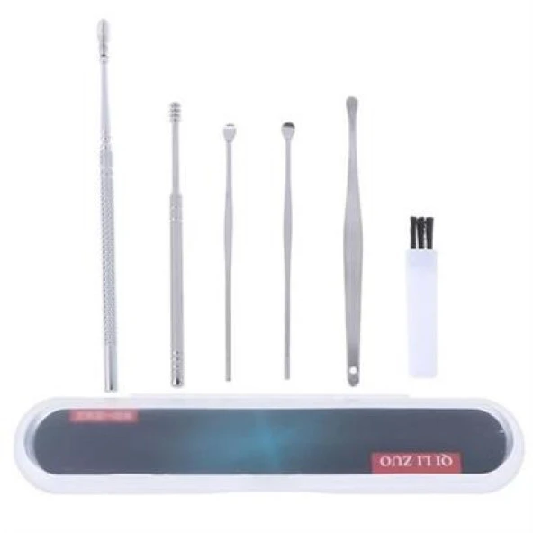 BUFFER® 6 Parça Paslanmaz Çelik Kulak Balmumu Toplayıcı Çıkarıcı Temizleyici Bakımı Çubuk Seti - 5