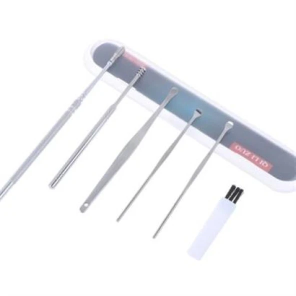 BUFFER® 6 Parça Paslanmaz Çelik Kulak Balmumu Toplayıcı Çıkarıcı Temizleyici Bakımı Çubuk Seti - 9