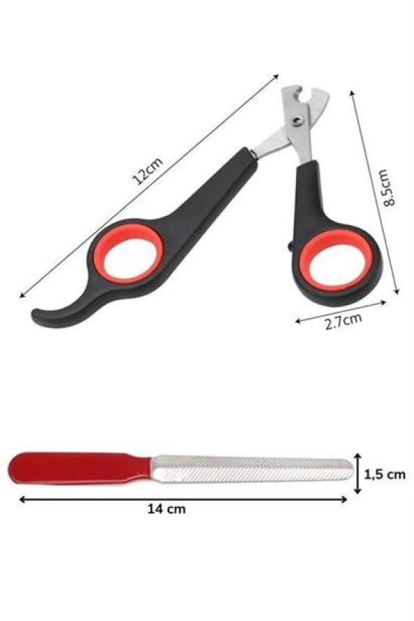 BUFFER® Evcil Hayvan Tırnak Makası Ve Törpü Seti Manikür Pedikür Pati Bakım Aleti Kaymaz Sap - 12