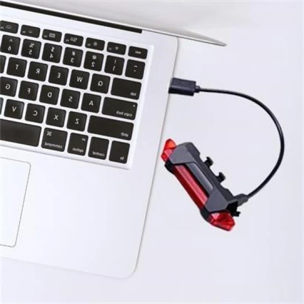 BUFFER® Usb Şarj Edilebilir Parlak Bisiklet Led Lamba Su Geçirmez Güvenlik Uyarı Arka Lamba Işığı - 6