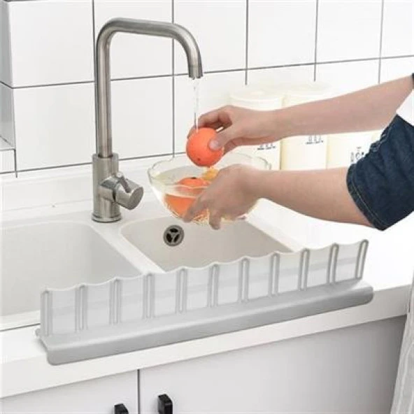 BUFFER® Vantuzlu Kauçuk Sıvı Su Sızdırmaz Mutfak Banyo Duş Bariyeri Lavabo Kenar Tutucu Set