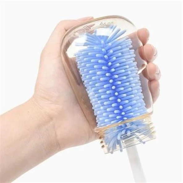 BUFFER® Silikon Uçlu Ekstra Yumuşak Kıllı Sağlam Kavanoz Bardak  Şişe Ve Biberon Temizleme Fırçası - 2