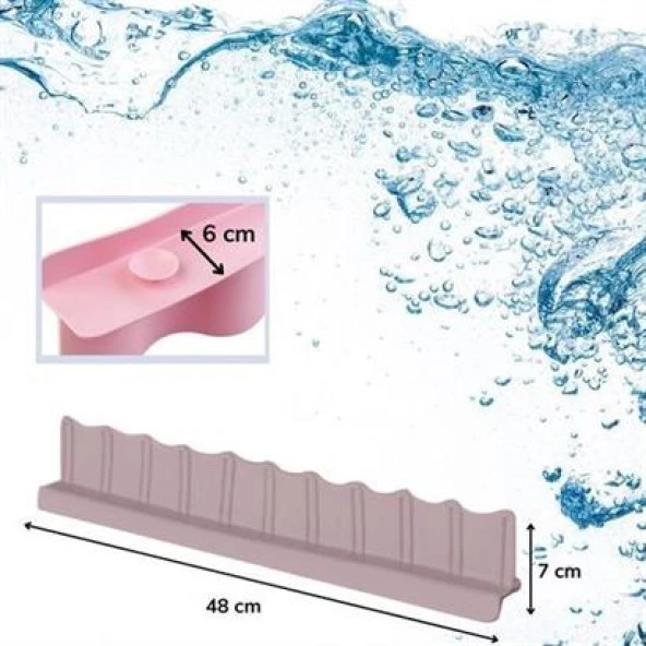 BUFFER® Vantuzlu Kauçuk Sıvı Su Sızdırmaz Mutfak Banyo Duş Bariyeri Lavabo Kenar Tutucu Set - 8