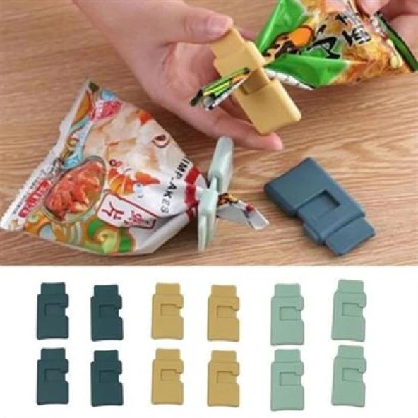 BUFFER®  6lı Hava Sızdırmaz Poşet Torba Ambalaj  Ve Paket Kıstırmalı Kapatma Klipsi - 9