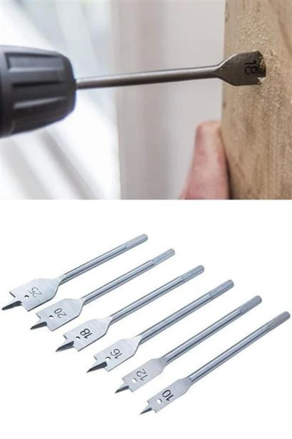 BUFFER® 6 Parça Tahta Ahşap Oyma Yaprak Matkap Ucu Seti - 11