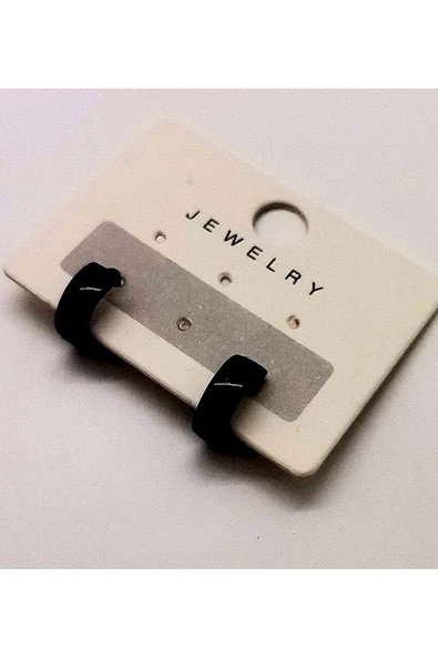 316 L Çelik Unisex Siyah Küpe ürün görseli 1