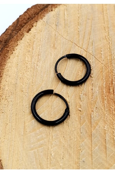 Siyah Renk Küçük Boy Halka Küpe ürün görseli 1