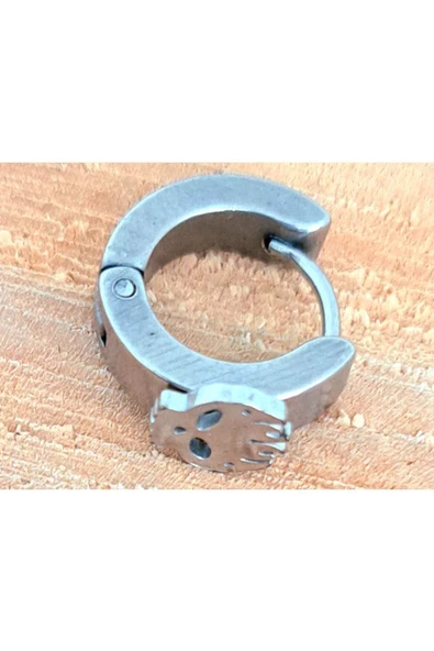 Çelik Gümüş Renk Hayalet Figürlü Unisex Küpe ürün görseli 1