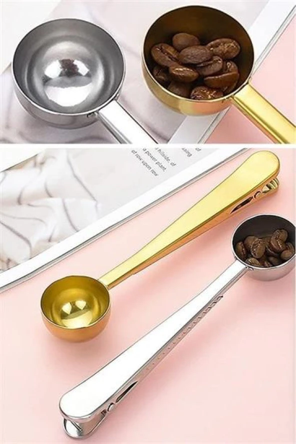 BUFFER® Mandallı Kahve Ölçü Kaşığı Silver Çok Fonksiyonlu Paslanmaz Çelik Kaşık - 11