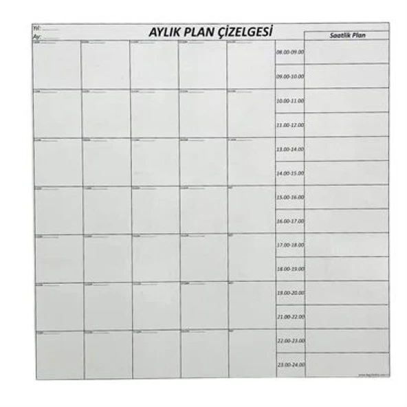Aylık Planlayıcı Manyetik Duvar Stickerı Takvim Plan Çizelgesi - 3