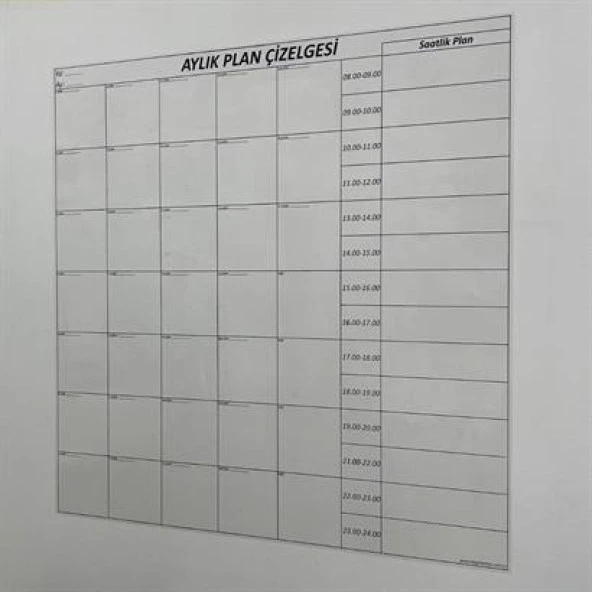 Aylık Planlayıcı Manyetik Duvar Stickerı Takvim Plan Çizelgesi - 4