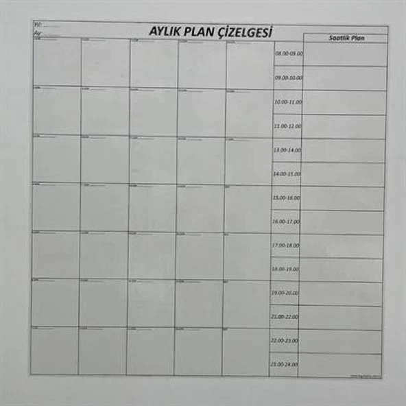 Aylık Planlayıcı Manyetik Duvar Stickerı Takvim Plan Çizelgesi - 5