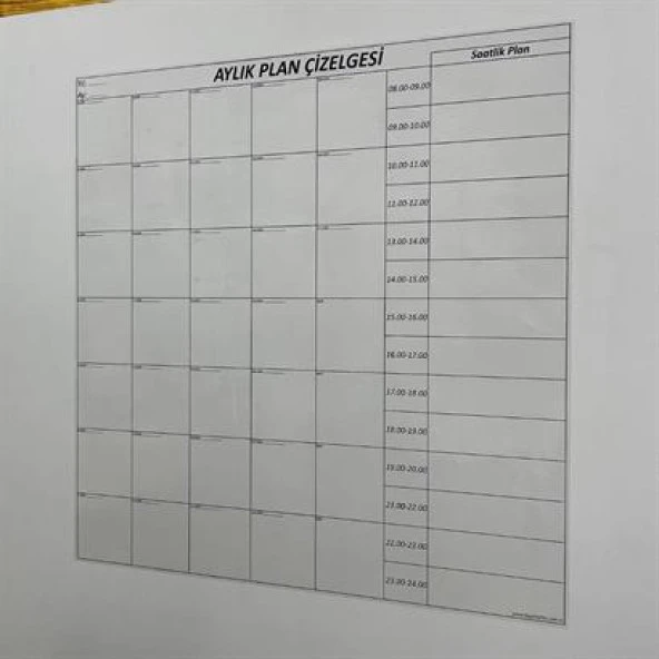 Aylık Planlayıcı Manyetik Duvar Stickerı Takvim Plan Çizelgesi - 6