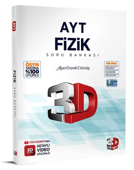 3D Yayınları  AYT Fizik Tamamı Video Çözümlü Soru Bankası