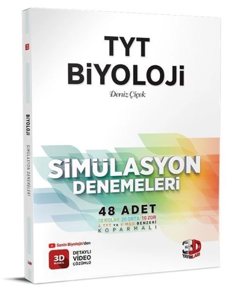 3D Yayınları TYT Biyoloji 48 Simülasyon Denemesi