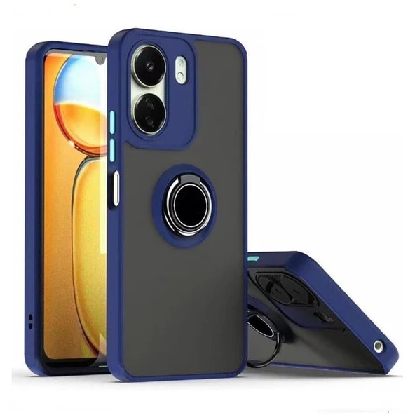 Gpack Xiaomi Redmi 13C Kılıf Montreal Yüzüklü Mıknatıslı Kamera Korumalı Silikon - 2