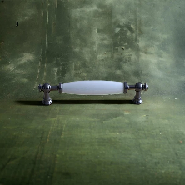 Gerçek Porselen Füme Beyaz 128 Mm Kulp Mobilya Çekmece Mutfak Kulpları Kulbu Dolabı Dolap Kulpu - Resim 7