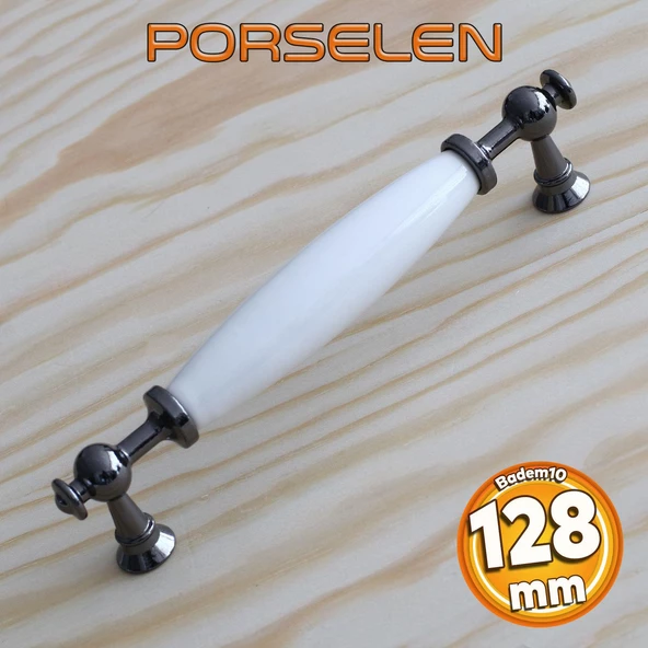 Gerçek Porselen Füme Beyaz 128 Mm Kulp Mobilya Çekmece Mutfak Kulpları Kulbu Dolabı Dolap Kulpu