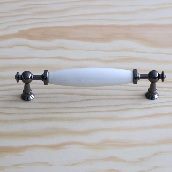Gerçek Porselen Füme Beyaz 128 Mm Kulp Mobilya Çekmece Mutfak Kulpları Kulbu Dolabı Dolap Kulpu - Resim 3