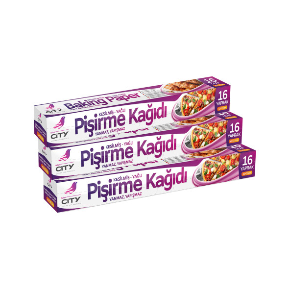 Kesilmiş Pişirme Kağıdı New Cıty 16 Lı x 3 Paket ( Toplam 48 Yaprak )