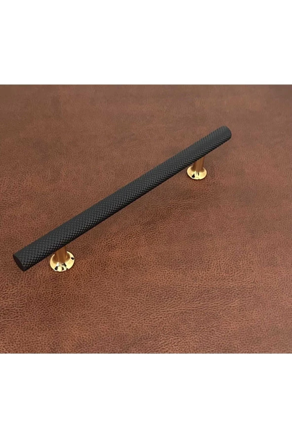 Doruk Siyah Gold Tv Ünitesi Vestiyer Yatak Odası Mutfak Dolap Çekmece Kulpu 224 Mm (22,4 Cm) 5 Adet