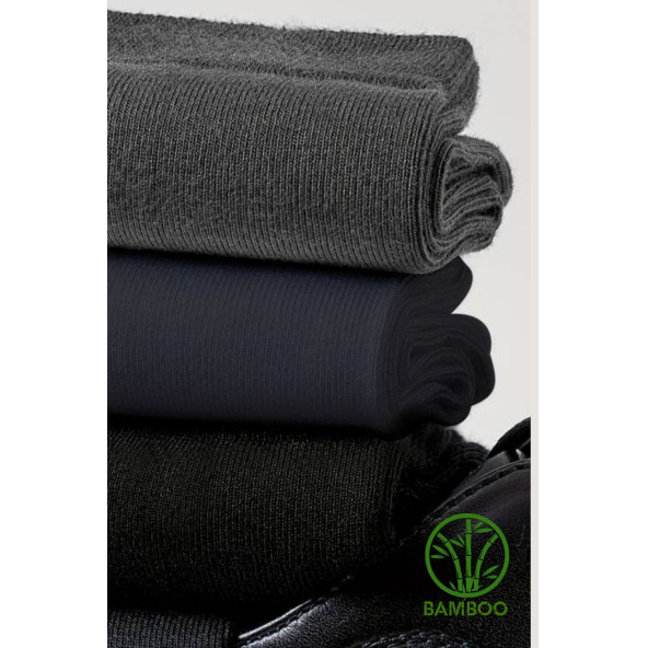 Premium Busines (3 Çift Kutusuz ) Klasik Uzun Boy Mevsimlik Dikişsiz Erkek Bambu Soket Çorap - 5