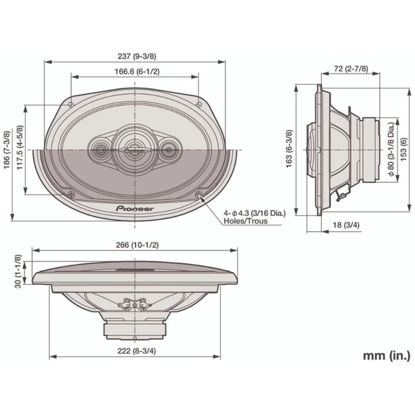 Pioneer TS-A6961F 450 Watt 6X9 Oto Hoparlör - 4